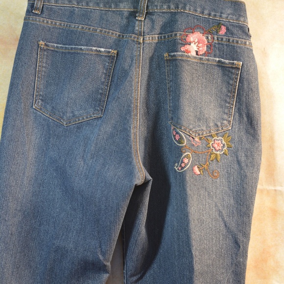 Gloria Vanderbilt Embroidered Jacket Jeans SZ 14 - Picture 6 of 12